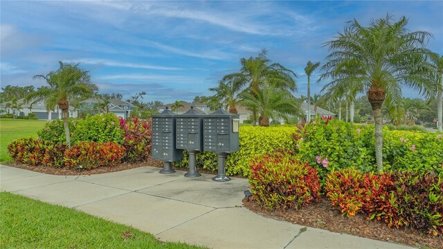 view of property's community featuring mail area