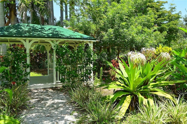 exterior space with a gazebo