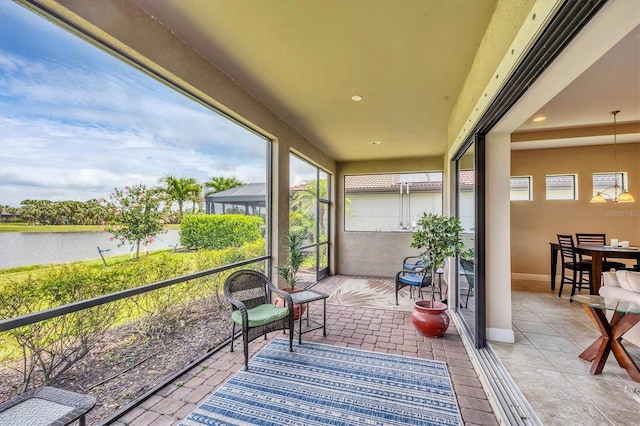 1290 Cielo Ct, North Venice, FL 34275 - sunroom featuring a water view