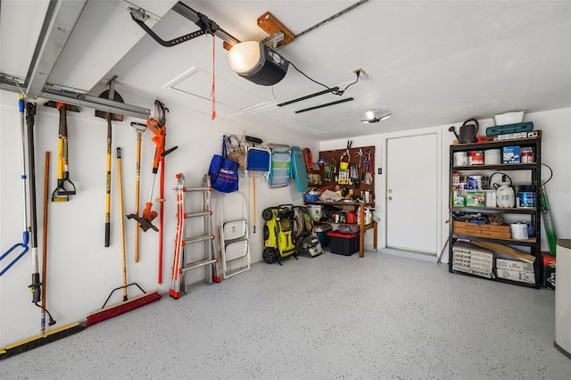 garage featuring a garage door opener