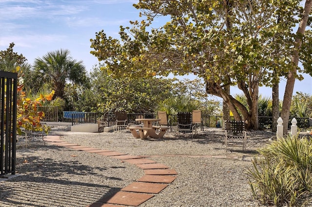 view of yard with a patio and fence