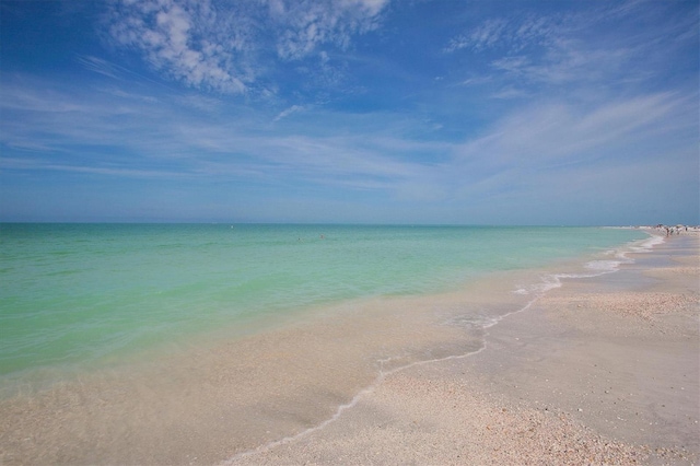 property view of water featuring a view of the beach