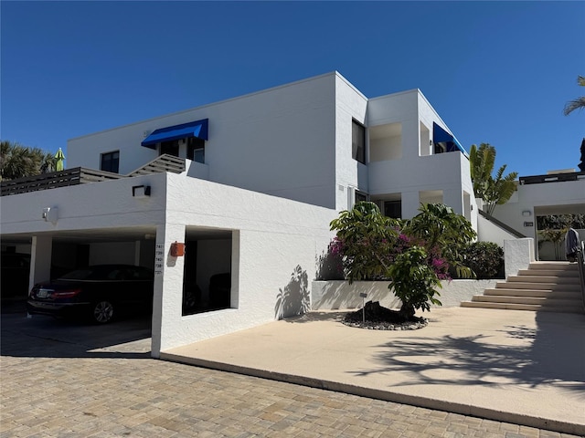 view of property exterior featuring stucco siding