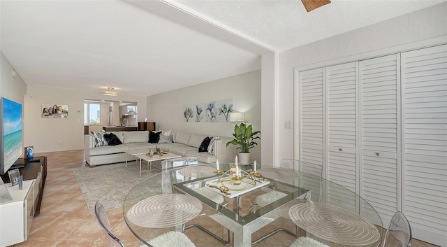 interior space featuring light tile patterned floors