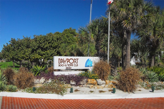 view of community sign