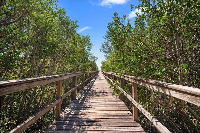 view of dock area