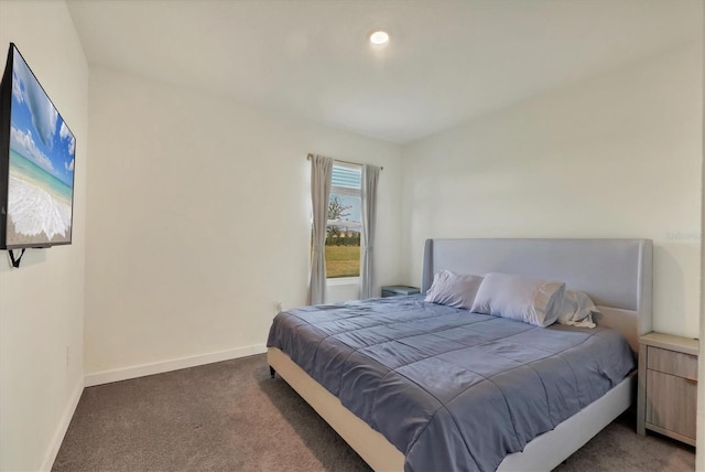 bedroom featuring baseboards and carpet