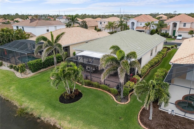 drone / aerial view with a residential view