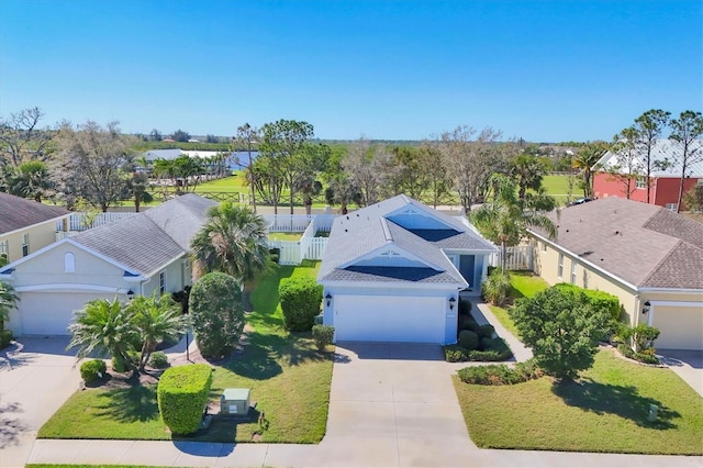 aerial view with a residential view