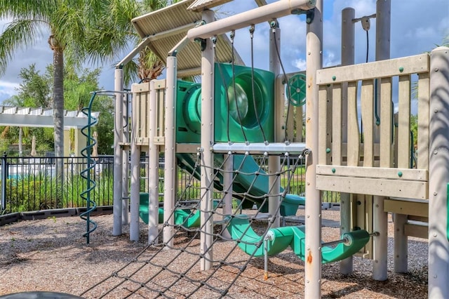 communal playground with fence