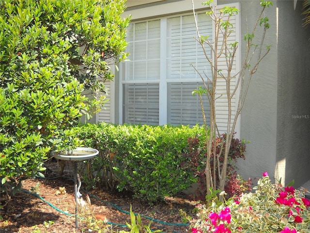 exterior details with stucco siding