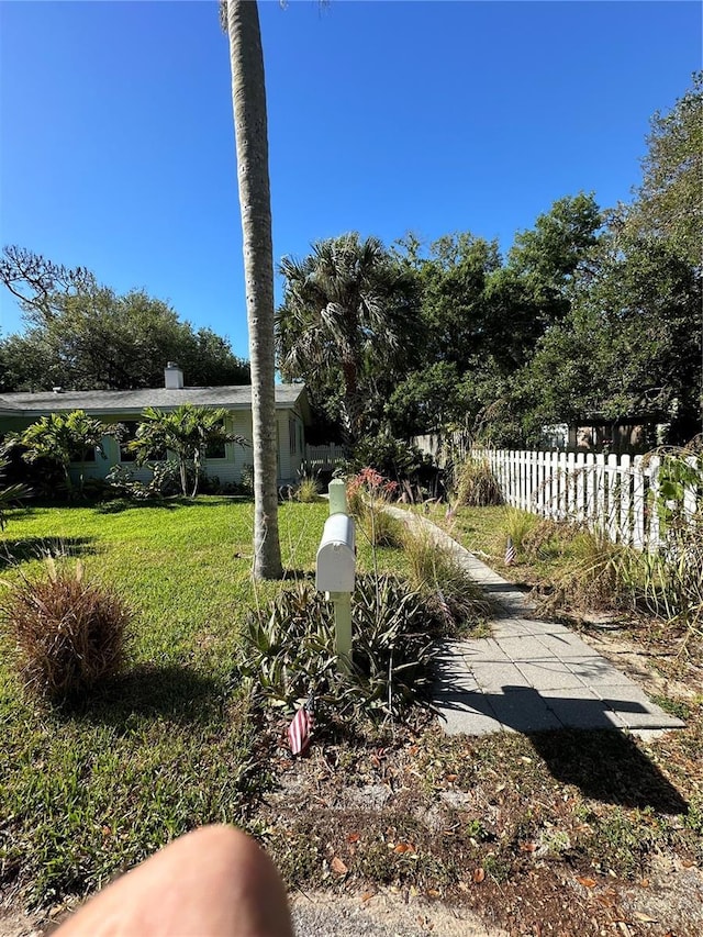 view of yard with fence