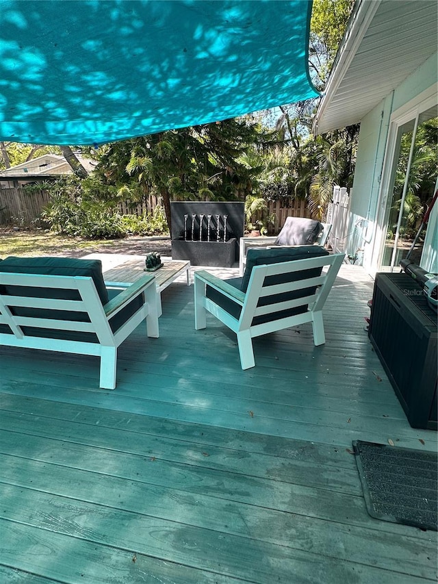 wooden terrace with fence