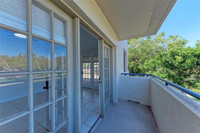 balcony with french doors