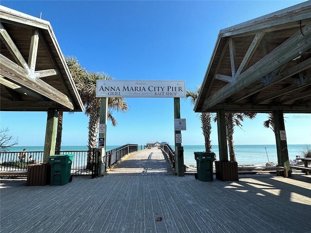 view of property's community with a water view