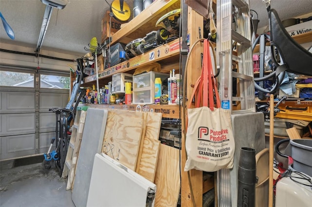 storage room with a garage