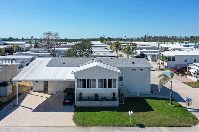 aerial view with a residential view