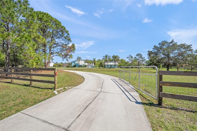 view of street with a gate