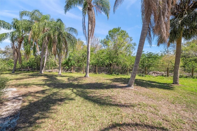 view of yard with fence