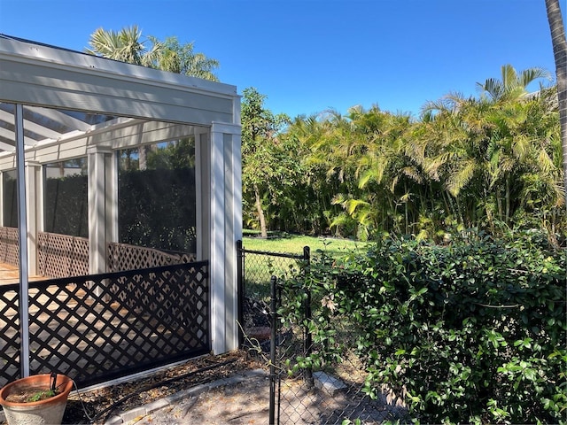 view of outdoor structure with fence