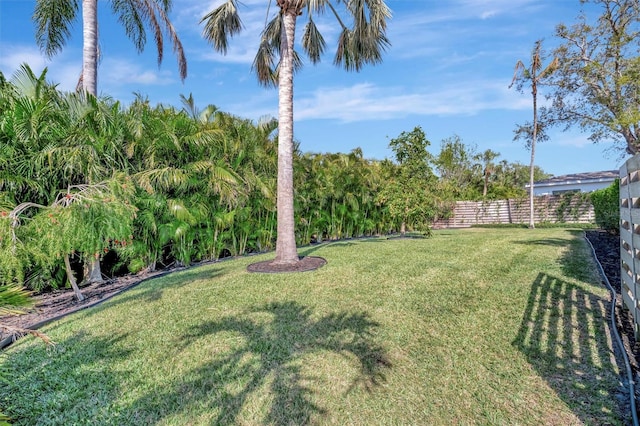 view of yard with fence