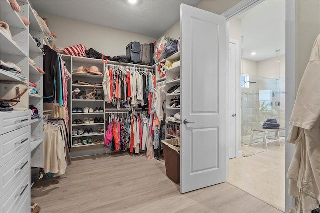 spacious closet featuring wood finished floors