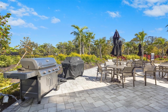 view of patio featuring grilling area