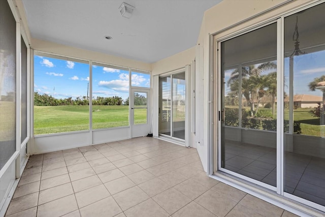 view of unfurnished sunroom