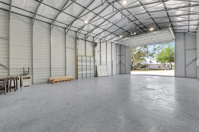 garage featuring metal wall