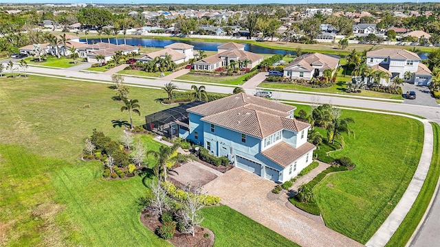 aerial view with a residential view