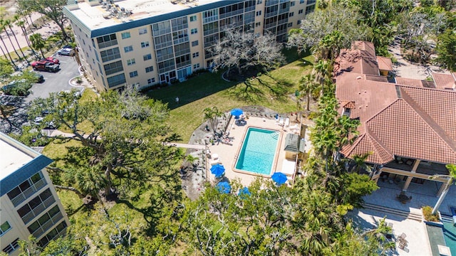 8625 Midnight Pass Rd Unit 305B, Siesta Key, FL 34242 - drone / aerial view of a pool