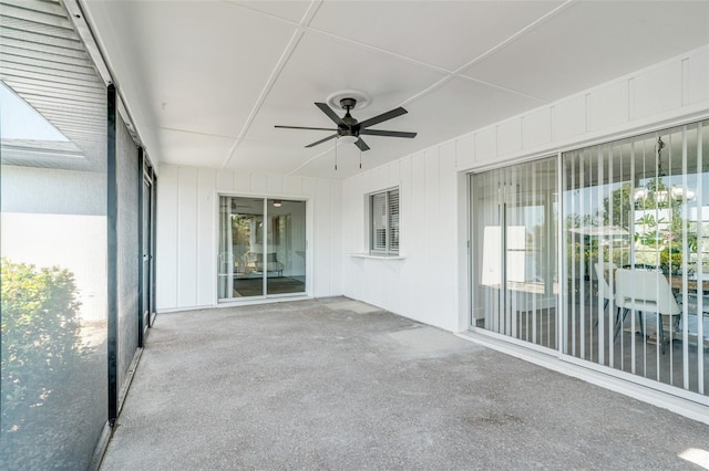 view of patio with ceiling fan