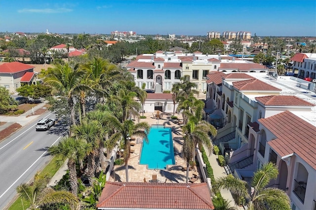 drone / aerial view featuring a residential view