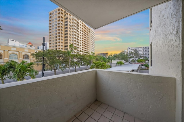 balcony featuring a view of city