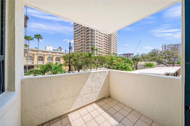 balcony featuring a view of city