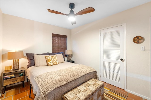 bedroom featuring a ceiling fan