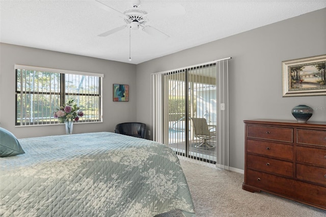 7300 Wax Myrtle Way, Sarasota, FL 34241 - carpeted bedroom with access to outside and ceiling fan