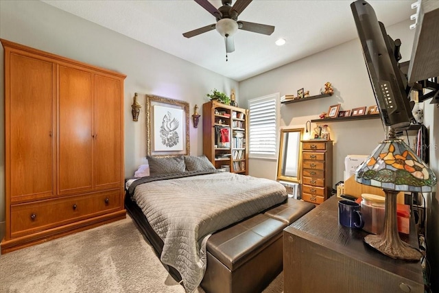 4691 Claremont Park Dr, Bradenton, FL 34211 - bedroom with carpet floors and a ceiling fan