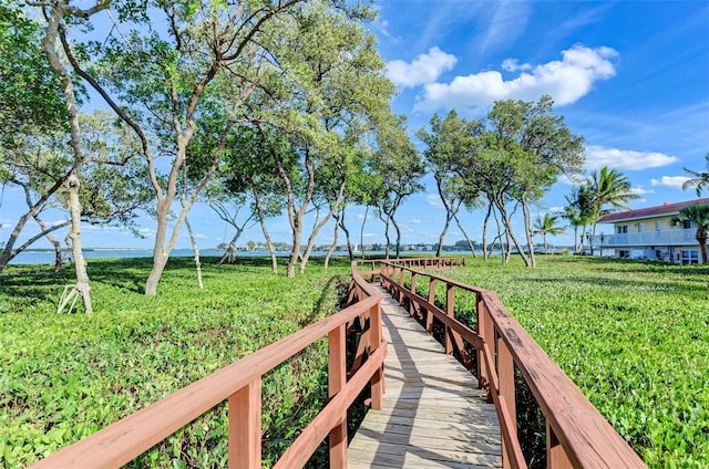 view of dock area