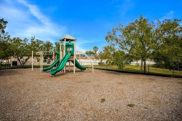 community play area with fence