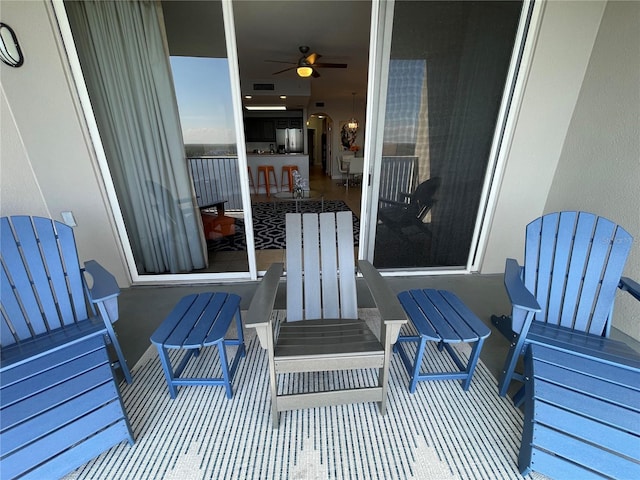 balcony with visible vents