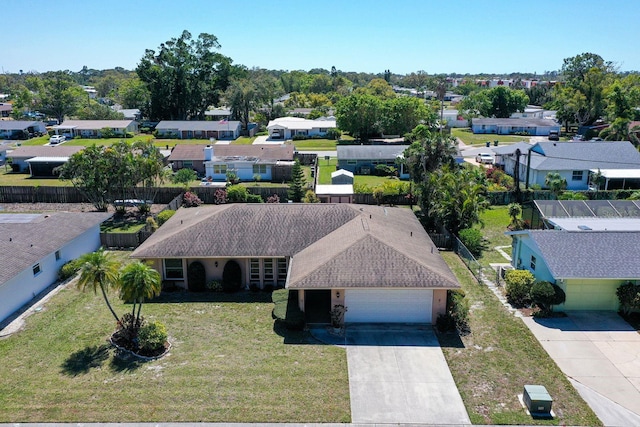 bird's eye view with a residential view