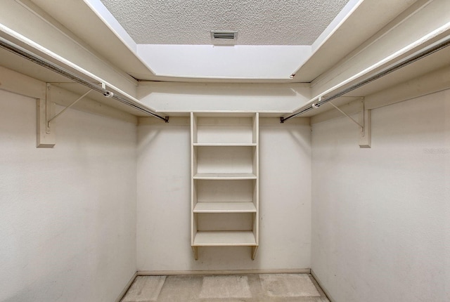 spacious closet with visible vents