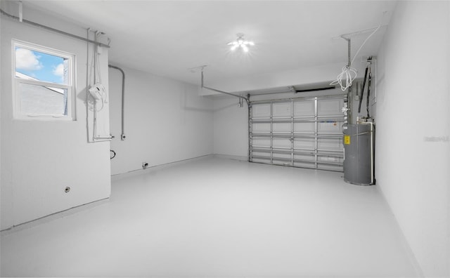 garage featuring electric water heater