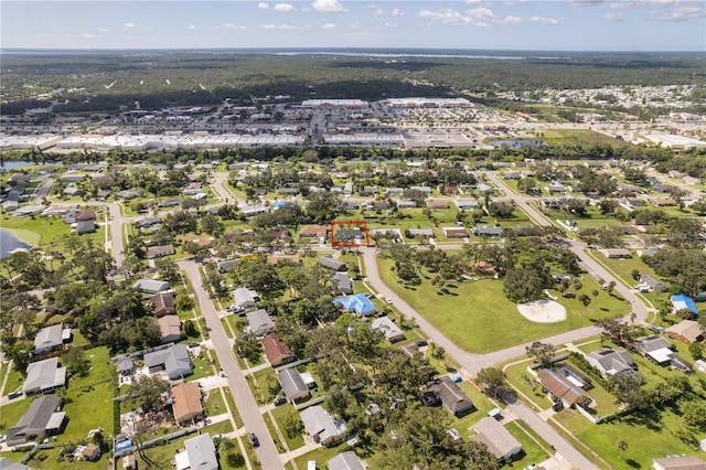 bird's eye view with a residential view