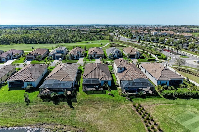 bird's eye view with a residential view and golf course view