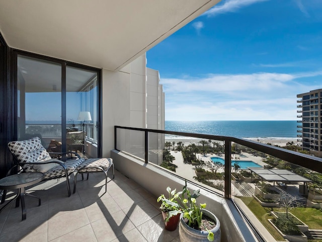 balcony with a water view