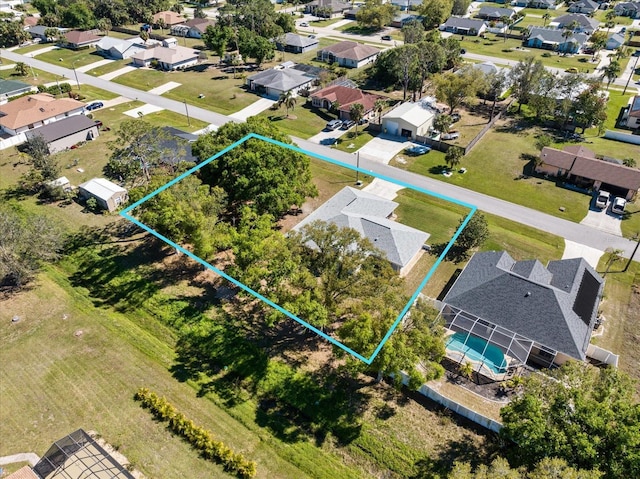 aerial view with a residential view