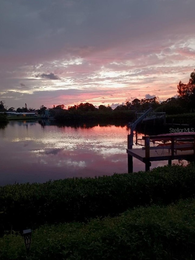 water view with a dock