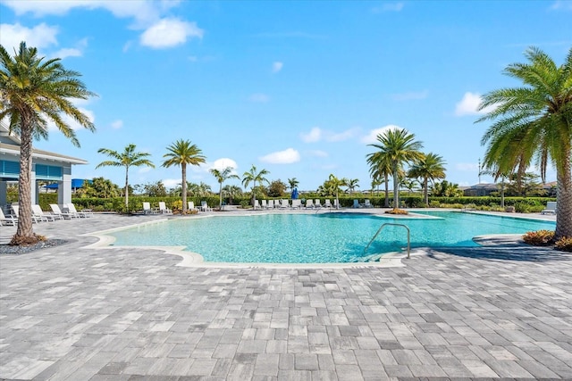 community pool featuring a patio area